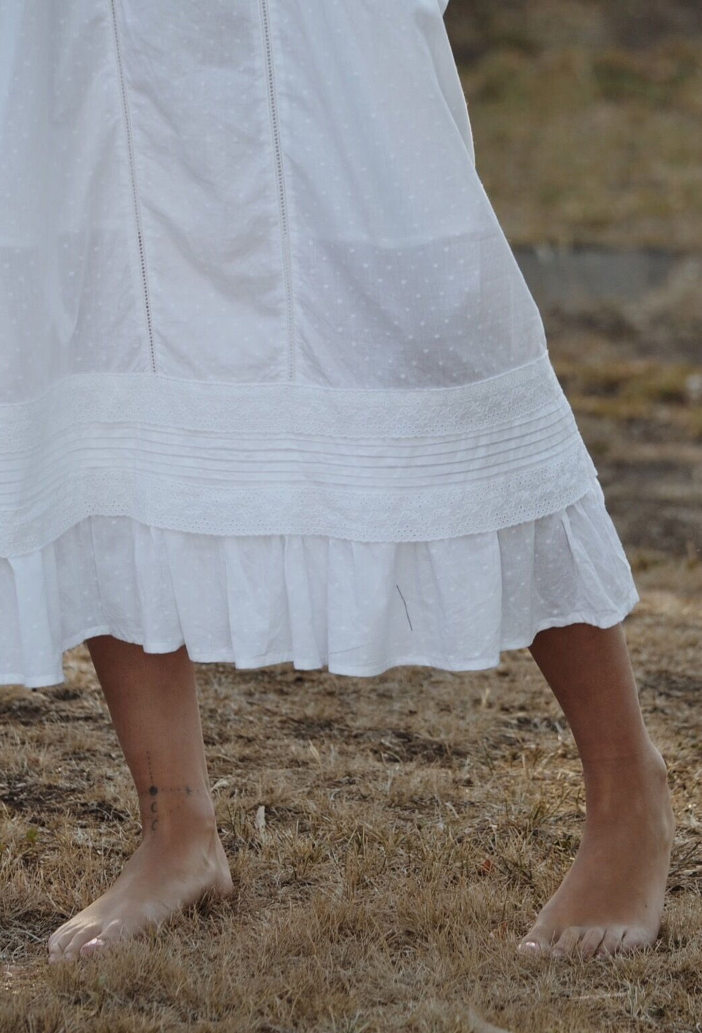 ADELINE WHITE COTTON LACE DRESS