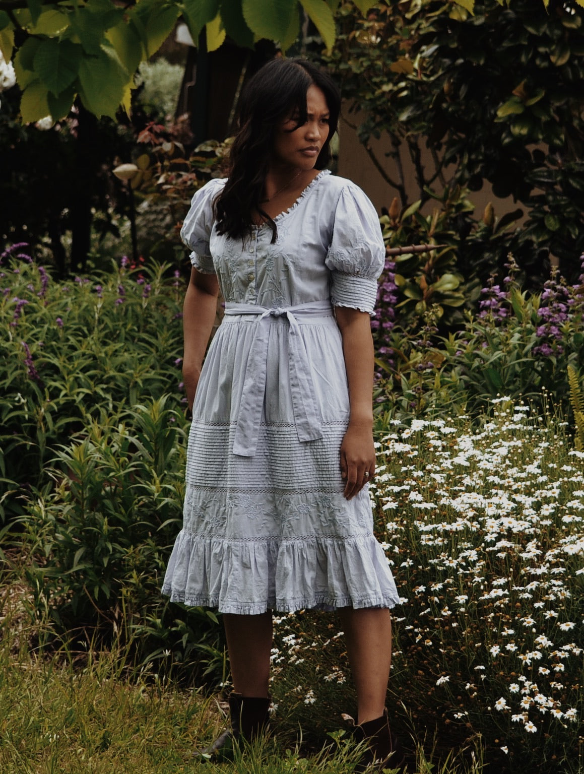 100% RECYCLED COTTON - FAUSTINE DRESS LAVENDER