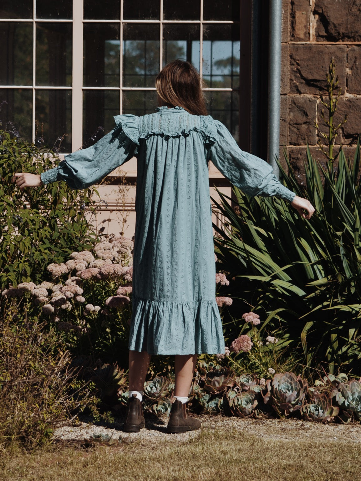 100% RECYCLED COTTON - CLOTHILDE DRESS DUSTY TEAL